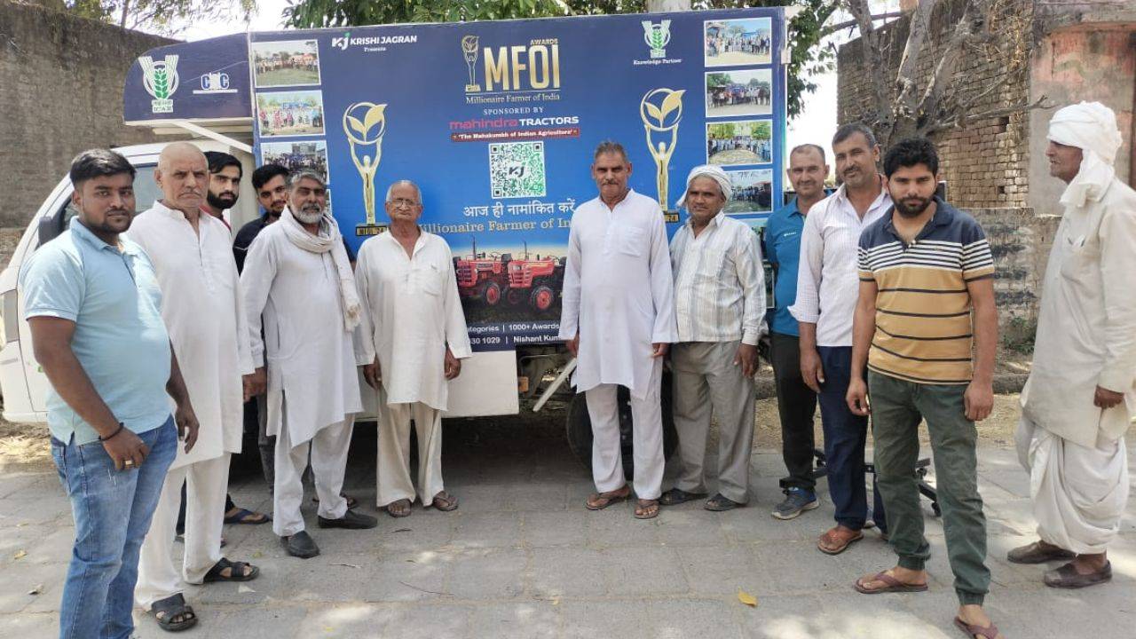 Farmers in Samalkha supporting Krishi Jagran's 'MFOI, VVIF Kisan Bharat Yatra'